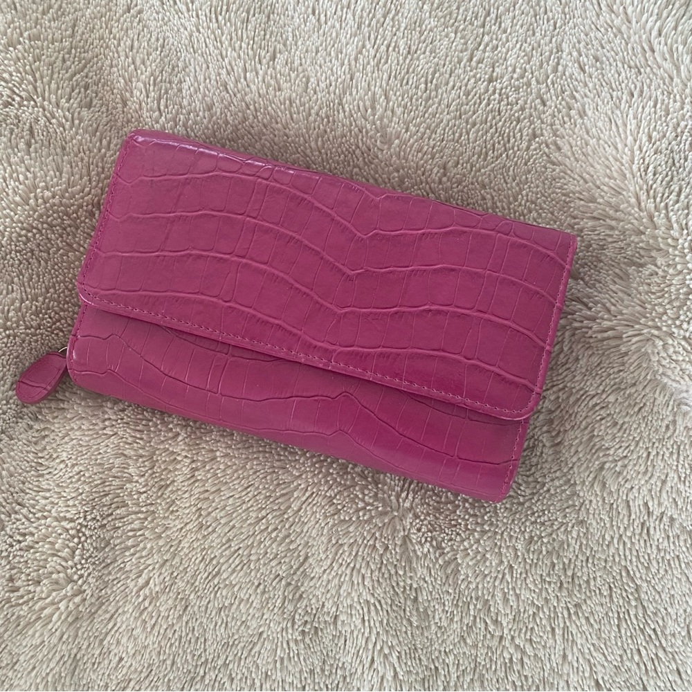 Pink Faux Leather Wallet